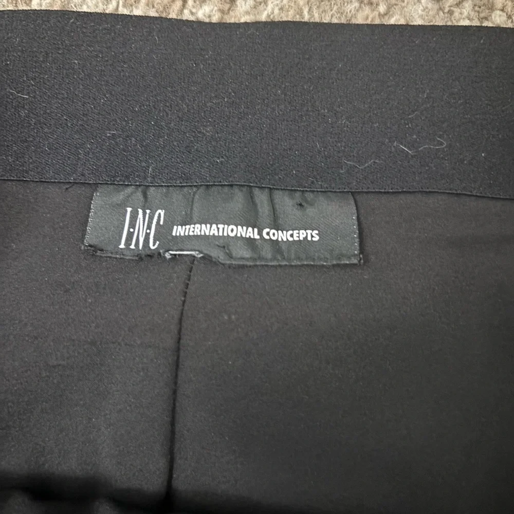 INC International Concepts Black Faux Leather Mini Skirt